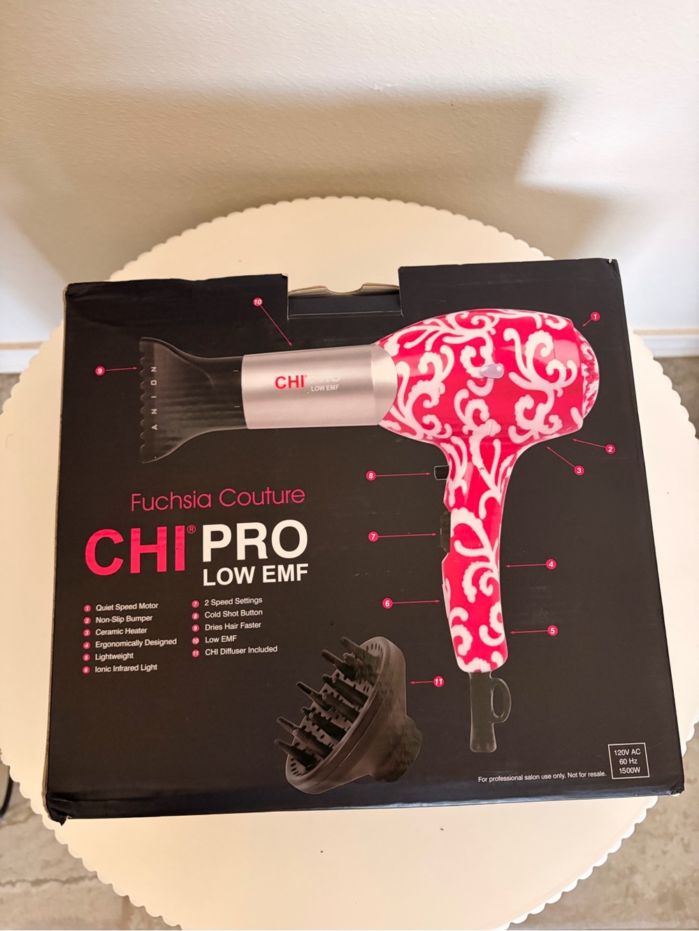 CHI Pro Low EMF Hair Dryer - Fuchsia Couture